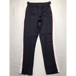 NWT RON DORFF Track Pants Men M (32x32) Navy Blue White Racing Stripe Zip Fly